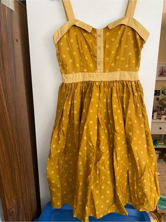 Lindy Bop Dresses & Skirts - 🍋Mustard Yellow Polka Dot Sundress